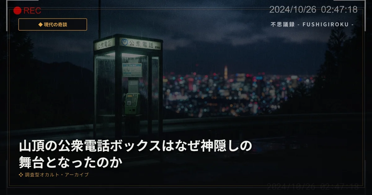 山頂の公衆電話ボックスはなぜ神隠しの舞台となったのか